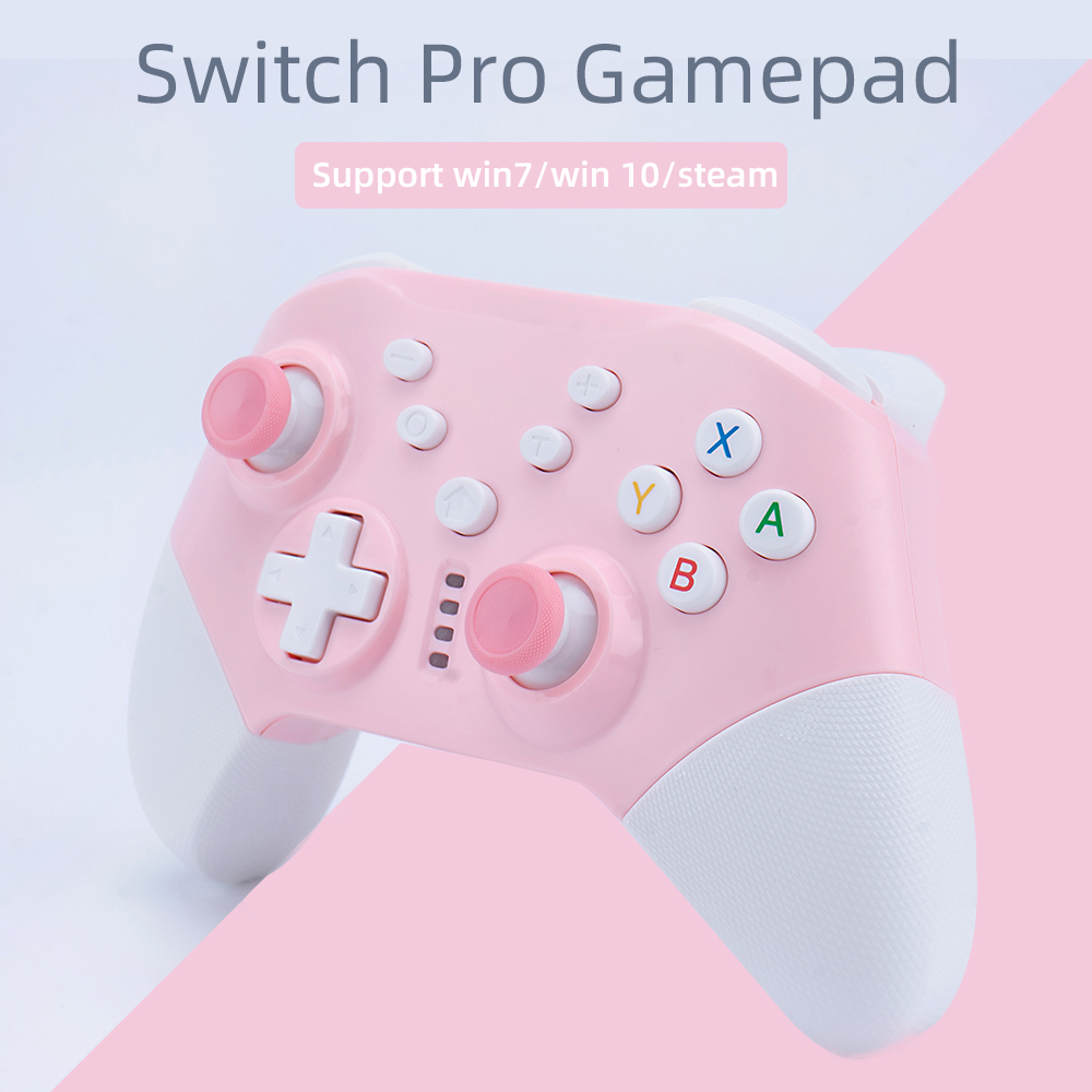 Pc Gaming Emulator - Switch Pro ゲームパッドはデュアルモーター振動機能付き Switch コンソールをサポート、ピンクのゲームコントローラーは PC