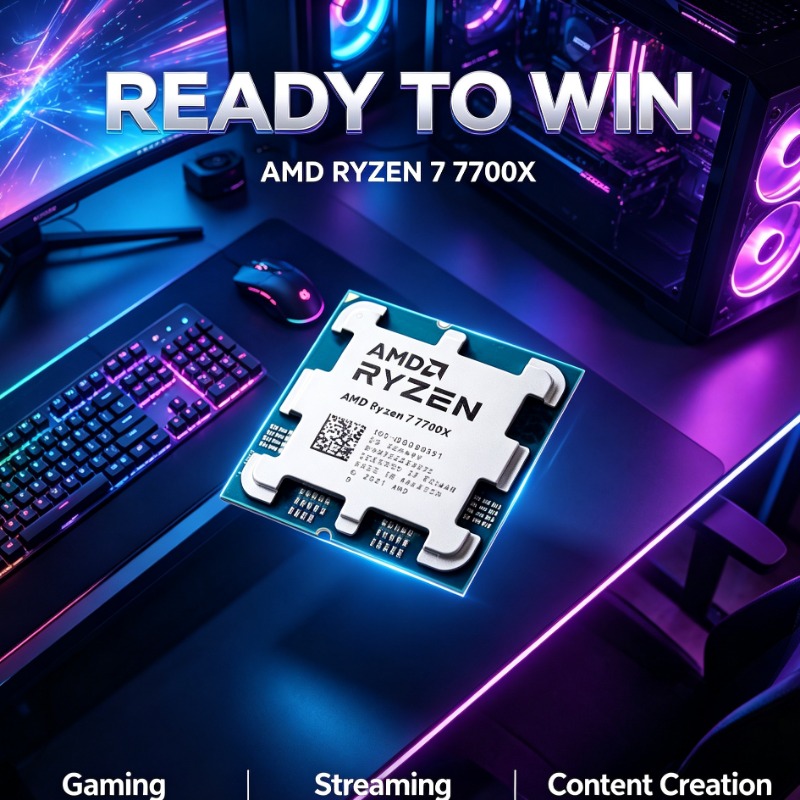 Pc Gaming Game - 高性能ゲーミングプロセッサ AMD 7700X (クーラーなし) 5nm 4.5GHz