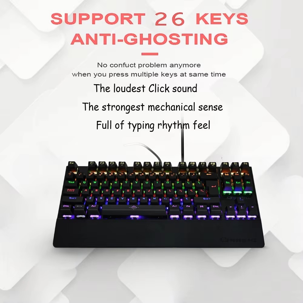 Anti-Ghosting Keyboard - メカニカルキーボード 26キー アンチゴースト RGBバックライト Win-Lock機能搭載 ゲーミングキーボード（テンキー付き）
