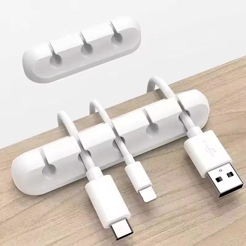 Desk Cable Organizer - シリコーン USB ケーブル クリップ ワインダー オーガナイザー
