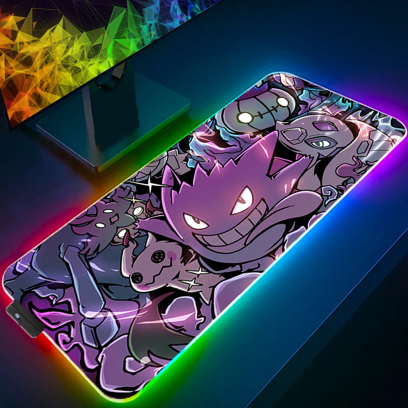 Rgb Mousepad - LED ライトマウスパッドデスクマット G-gengar P-ポケモンレックウザコンピュータマウスパッドバックライトキーボードマットゲーミングマウスパッド RGB カーペット