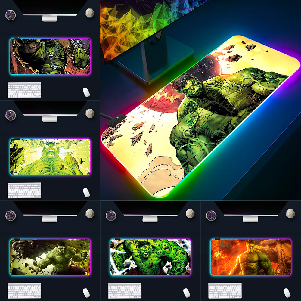 Rgb Mousepad - RGB LEDゲーミングマウスパッド,PCゲーマーキーボード,ラバー,マーベル,ハルク,コンピューター用