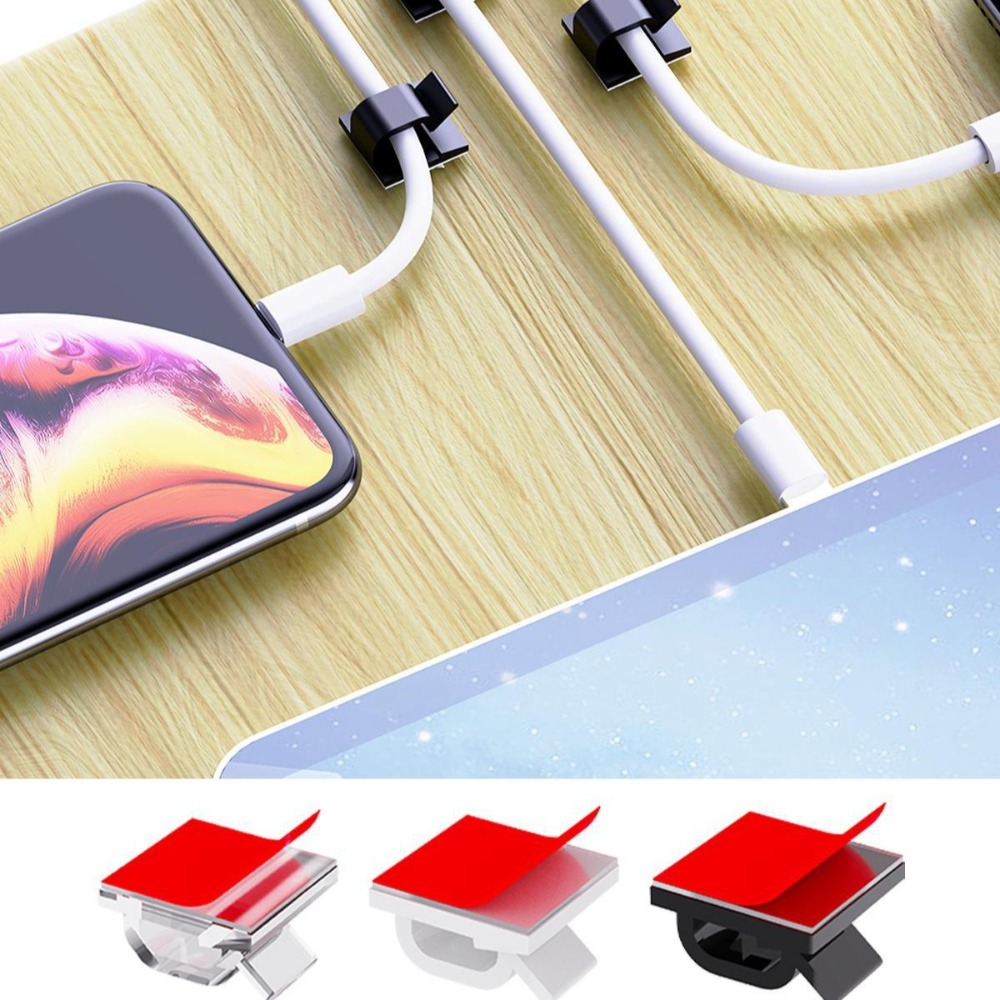 R型透明プラスチックケーブルクリップ、ワイヤーホルダー、コー - Desk Cable Organizer のレビューと価格