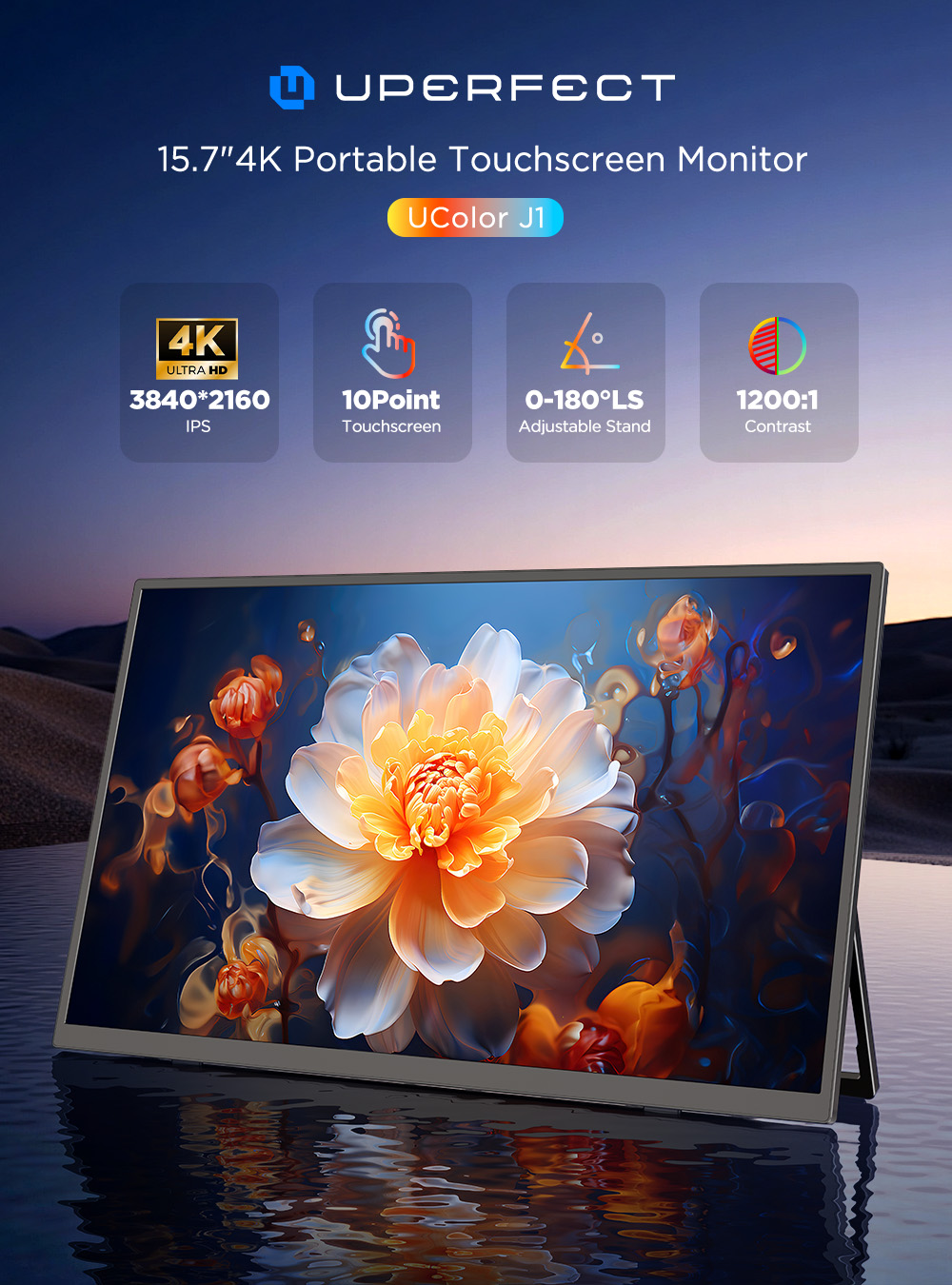 UPERFECT 4K UHD ポータブル モニター 15. - Pc Gaming Y Monitor のレビューと価格
