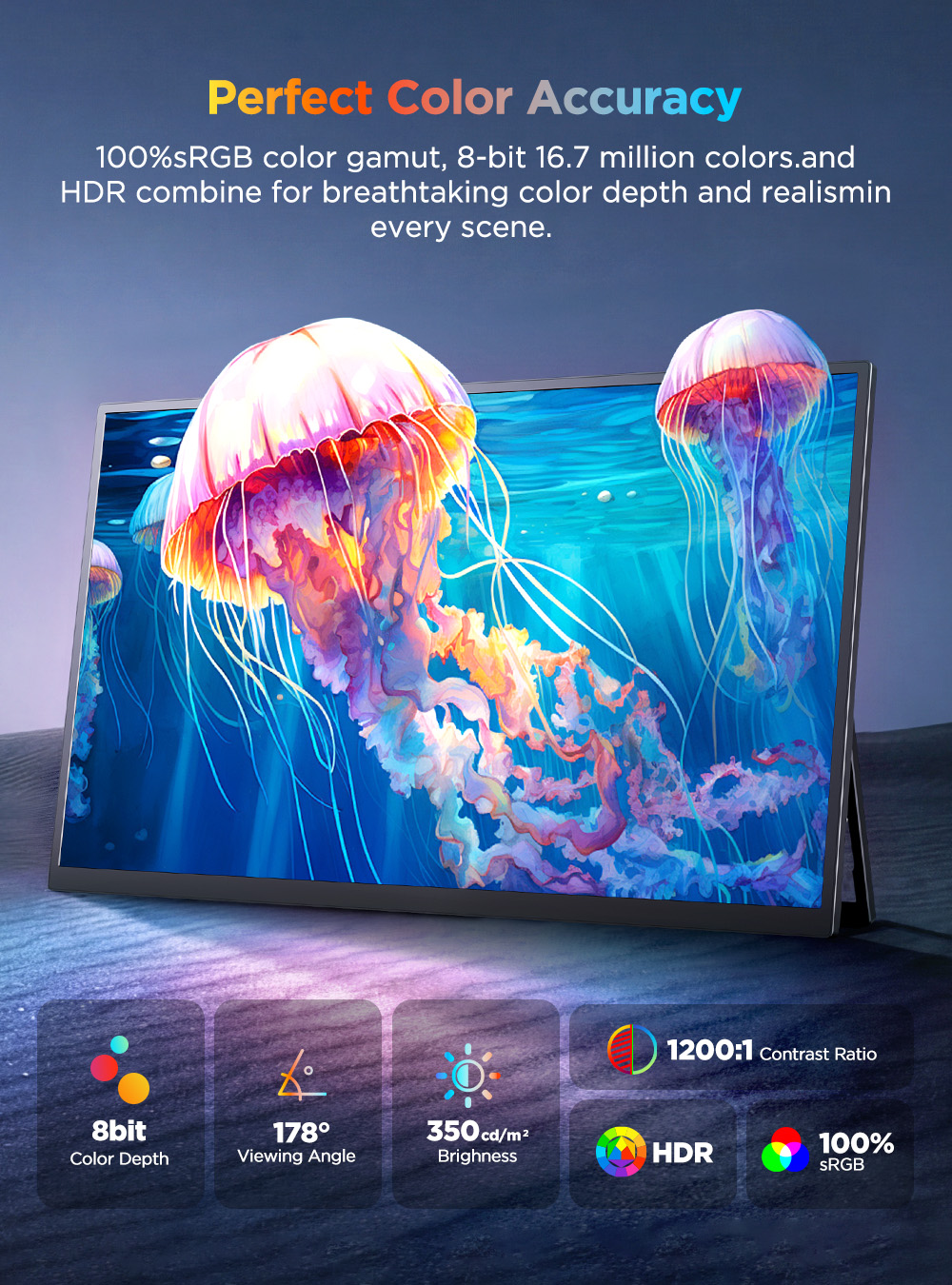 UPERFECT 4K UHD ポータブル モニター 15. - Pc Gaming Y Monitor のレビューと価格