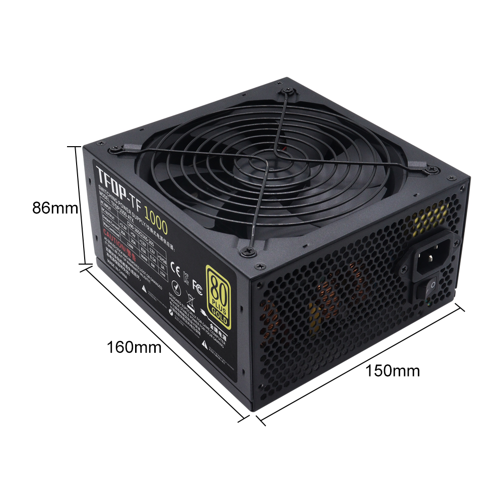 T.F.SKYWINDINL 1000 ワット電源ゴールドフ - Pc Gaming Watt のレビューと価格
