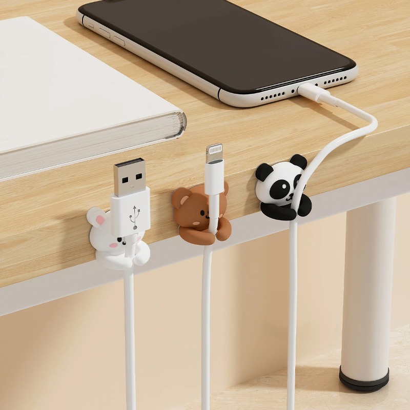 かわいい漫画風デスクトップケーブルオーガナイザーマネージャー - Desk Cable Organizer のレビューと価格