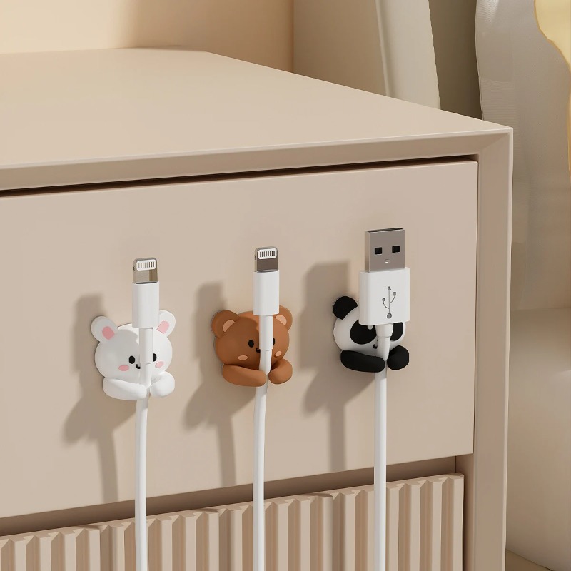 かわいい漫画風デスクトップケーブルオーガナイザーマネージャー - Desk Cable Organizer のレビューと価格