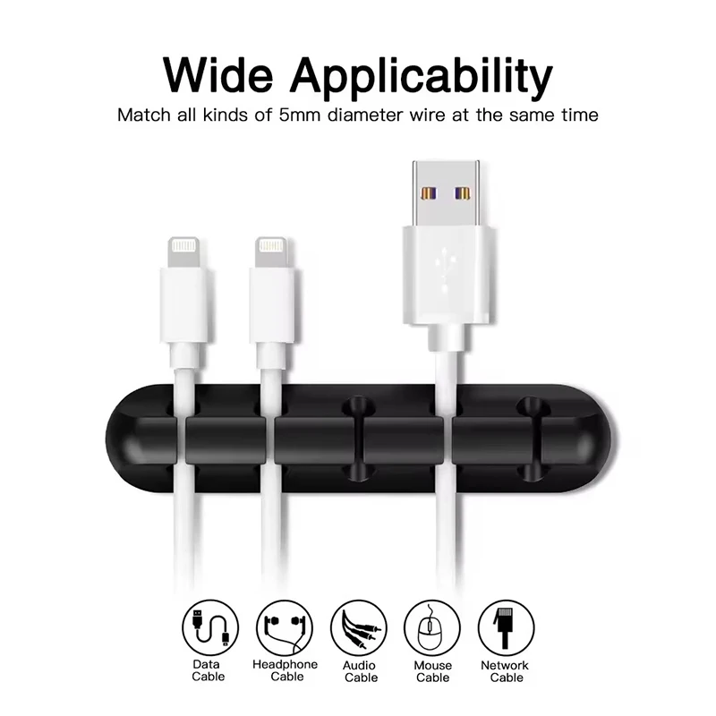 シリコーン USB ケーブル クリップ ワインダー オーガナ - Desk Cable Organizer のレビューと価格