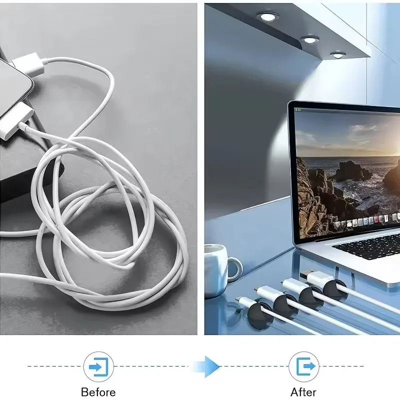 5/50個 ケーブルクリップワインダーオーガナイザー ラウン - Desk Cable Organizer のレビューと価格