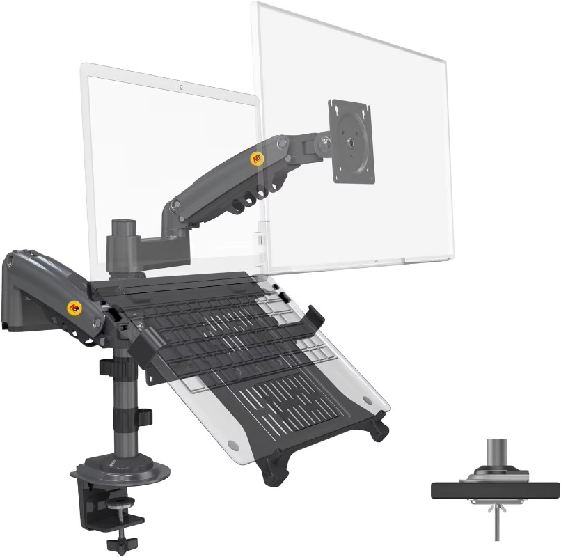 デュアルアーム2in1コンボラップトップマウント、10～17 - Dual Monitor Arm のレビューと価格