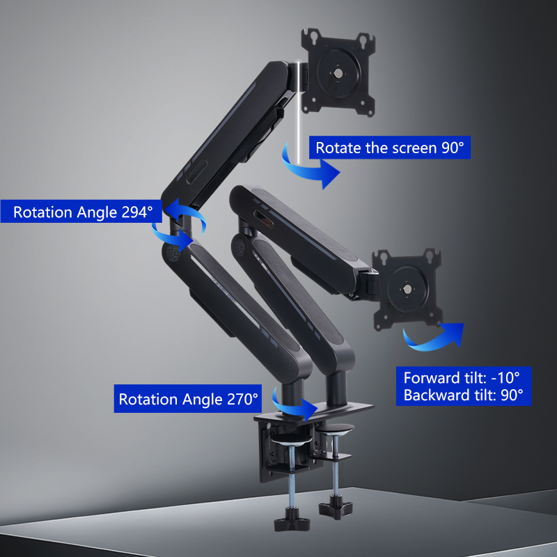 新入荷 ガススプリング式デスクマウントスタンド ほとんどの1 - Dual Monitor Arm のレビューと価格