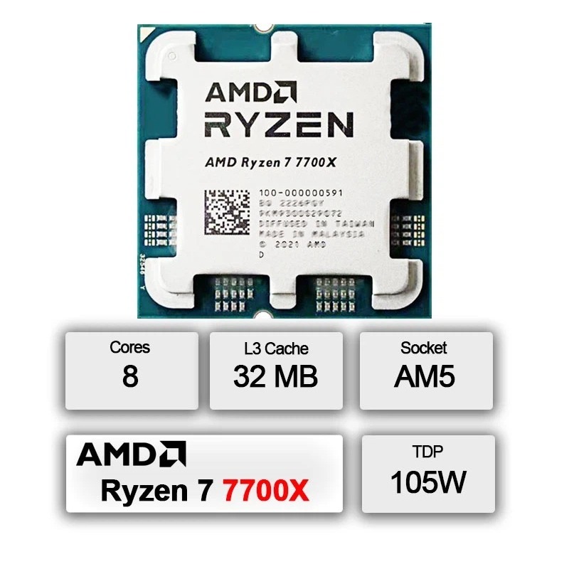高性能ゲーミングプロセッサ AMD 7700X (クーラーな - Pc Gaming Game のレビューと価格