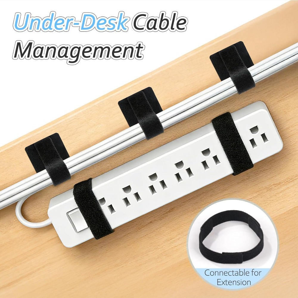 4-28セットの自己粘着式タイ、再利用可能なケーブルオーガナ - Desk Cable Organizer のレビューと価格