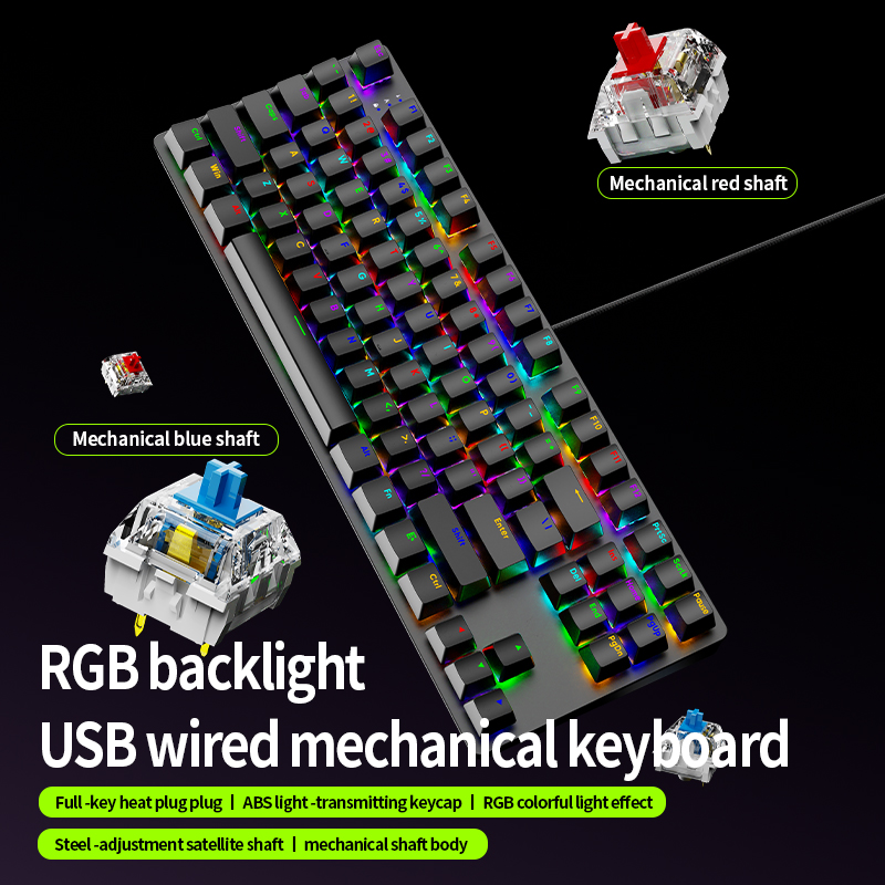 AK87 ホットスワップ対応メカニカルゲーミングキーボード、 - Anti-Ghosting Keyboard のレビューと価格