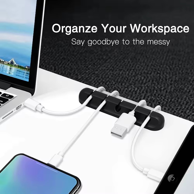 シリコーン USB ケーブル クリップ ワインダー オーガナ - Desk Cable Organizer のレビューと価格