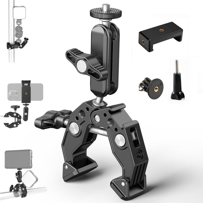 ユニバーサルアルミスーパーカンプ、ダブルボールヘッドマジック - Dual Monitor Arm のレビューと価格