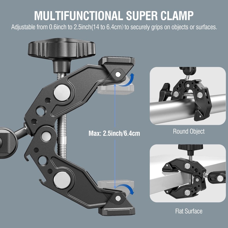 ユニバーサルアルミスーパーカンプ、ダブルボールヘッドマジック - Dual Monitor Arm のレビューと価格