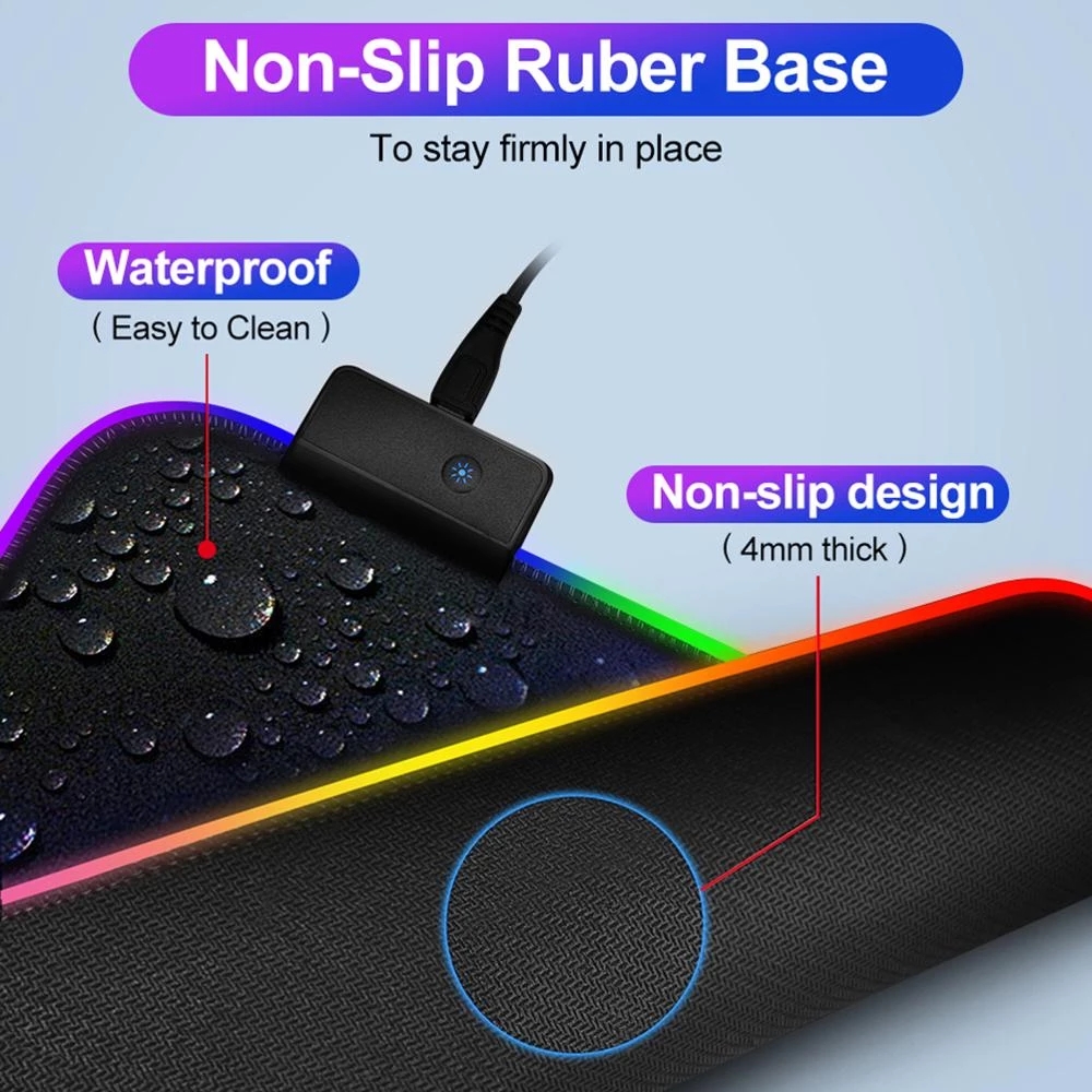 RGBゲーミングマウスパッド LEDライトマウスパッド 快適 - Rgb Mousepad のレビューと価格