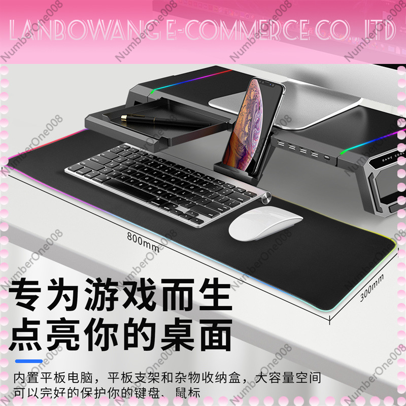 RGBゲーミングマウスパッド、モニタースタンド付き、キーボー - Rgb Mousepad のレビューと価格
