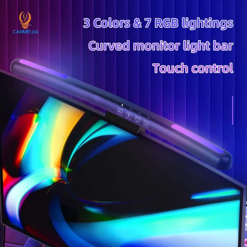 湾曲したLEDモニターライトバー,USB,RGB,PCスクリ - Pc Gaming Game のレビューと価格