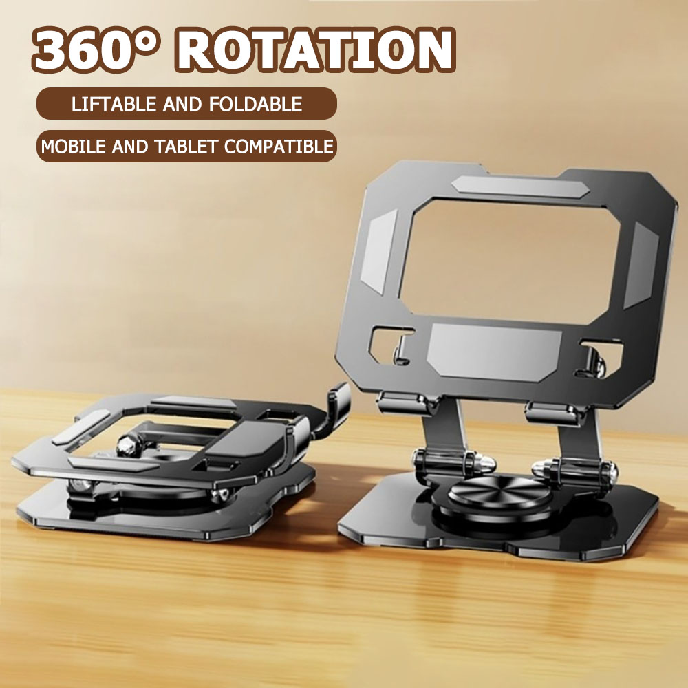 360度回転タブレット電話スタンド調節可能なデスクホルダー折 - Dual Monitor Arm のレビューと価格